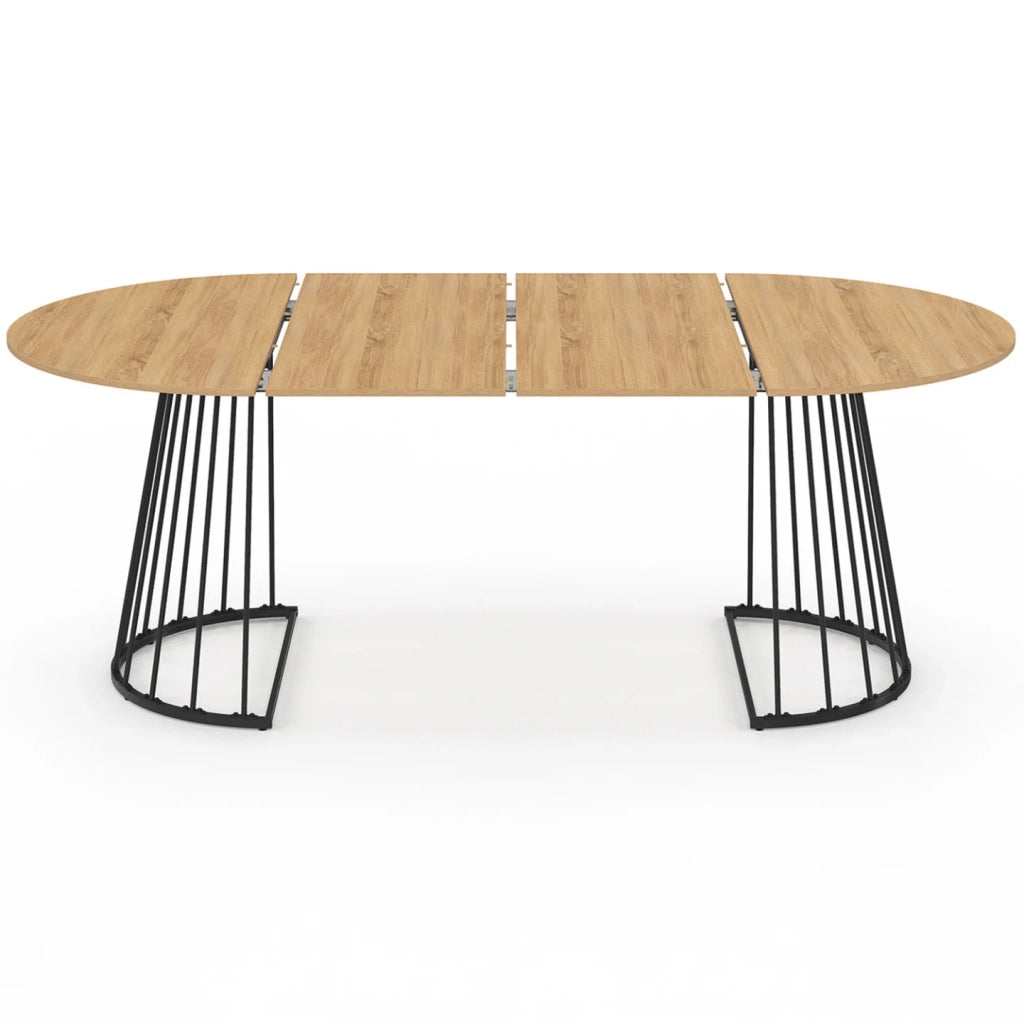 IDMarket - YUNA tavolo da pranzo rotondo allungabile 4-10 persone legno e nero 110 - 200 cm