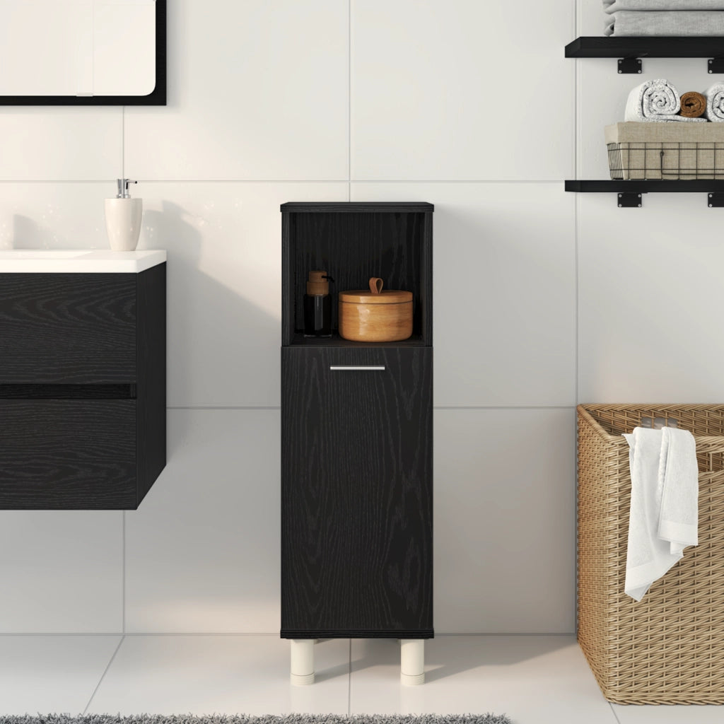 Mobile da bagno  nero rovere 30x30x95 cm in legno ingegnerizzato