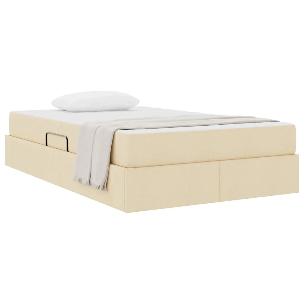 Letto con contenitore e materasso Crema 120 x 200 cm Poliestere