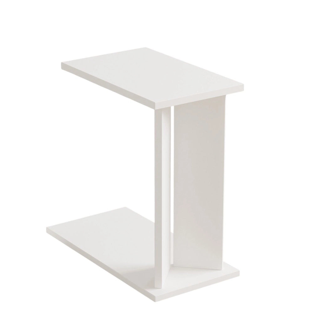 Tavolino in legno "Lun" - 25 x 50 x 48 cm - Bianco