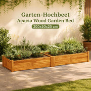 Garden Raised Bed Acacia Wood 200x50x25 Cm
