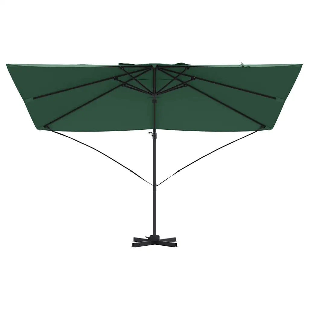 Ombrelloneda-Ombrello da giardino balcone Verde 351 x 250 x 260 cm Poliestere e Alluminio