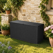 Garden Storage Box, Anthracite, 120x56x63 Cm, PP Rattan