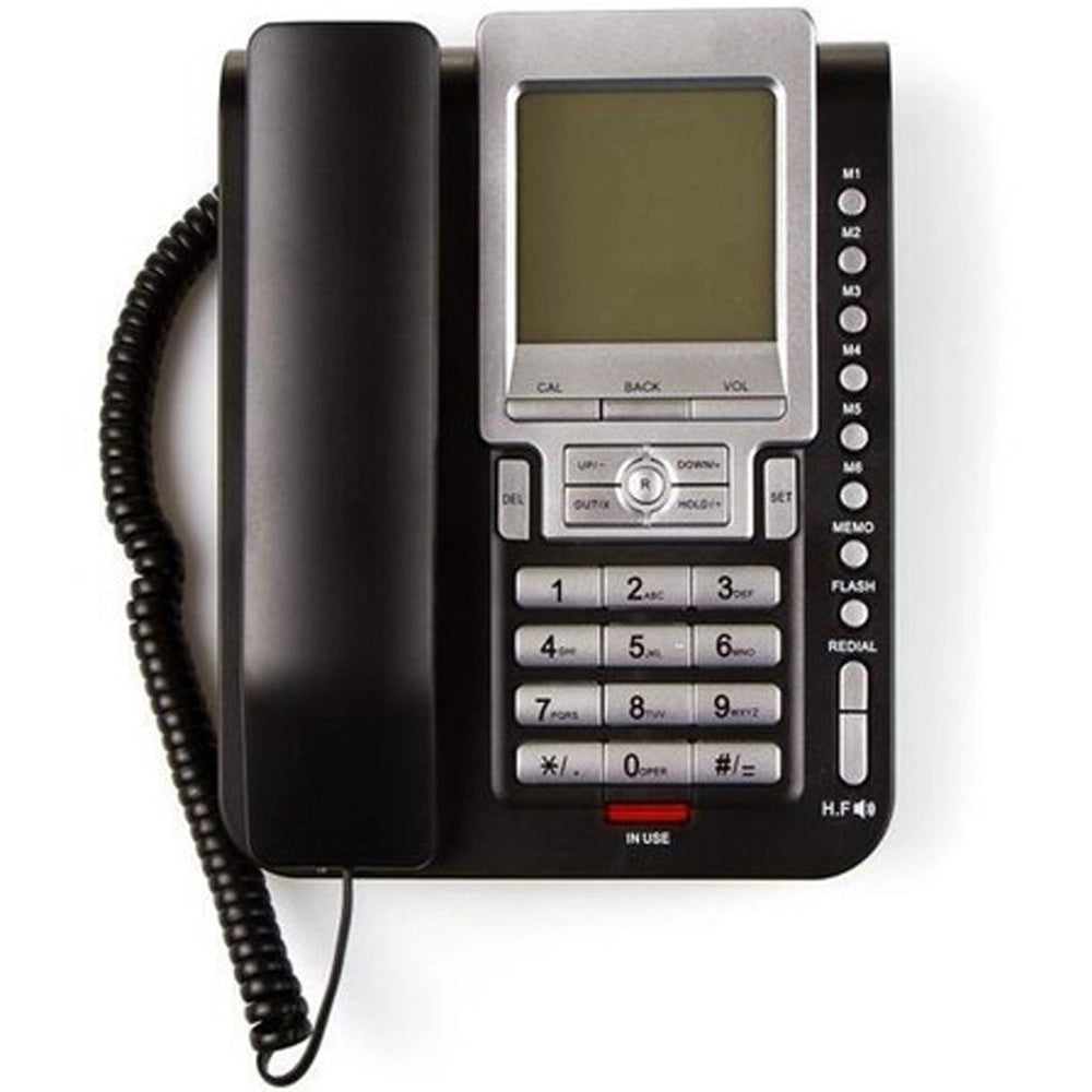Trade Shop - Telefono Fisso Con Cavo Q-dh388 Display Lcd A 12 Cifre Scrivania Ufficio Casa -
