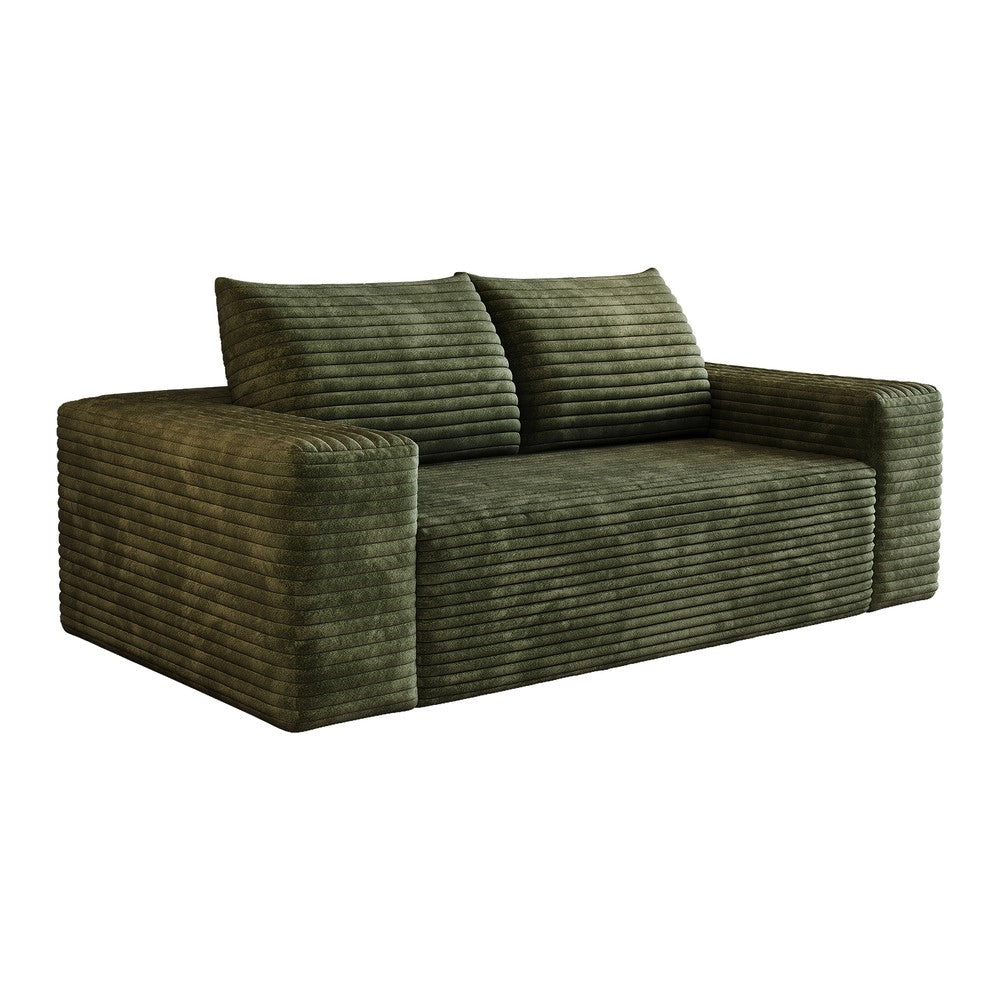 Divano 2 posti in velluto verde ¨C Minimal ¨C 180cm imbottito senza montaggio