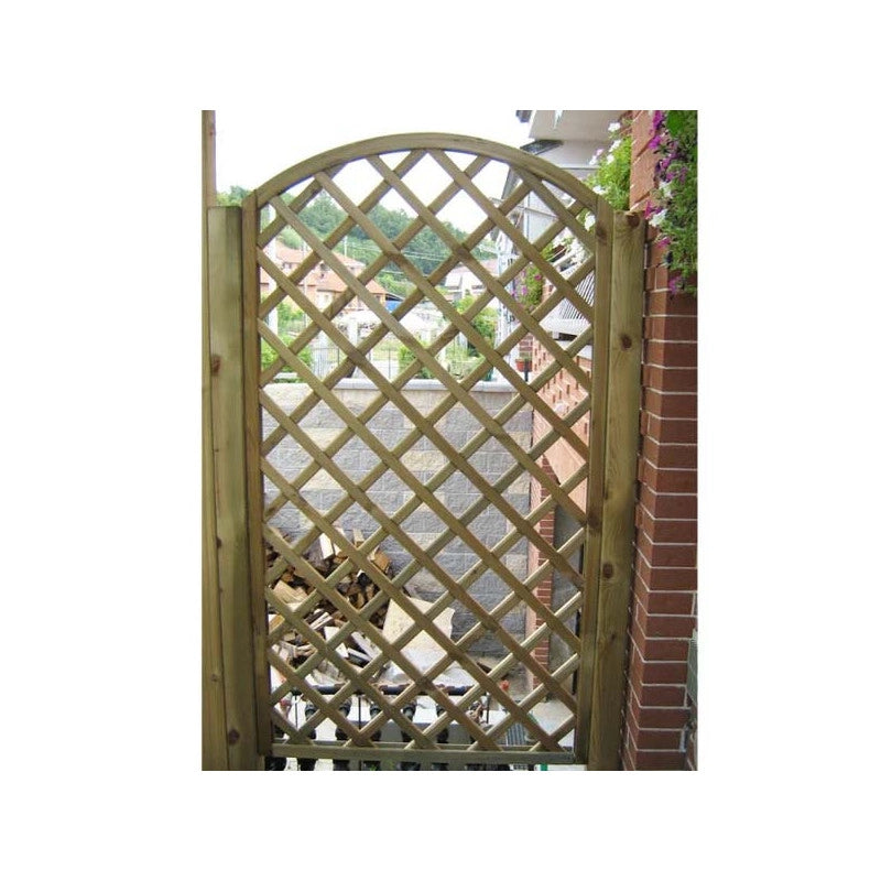 Pannello Grigliato da Giardino ad Arco in Legno di Pino Impregnato Lasa 120x180 cm