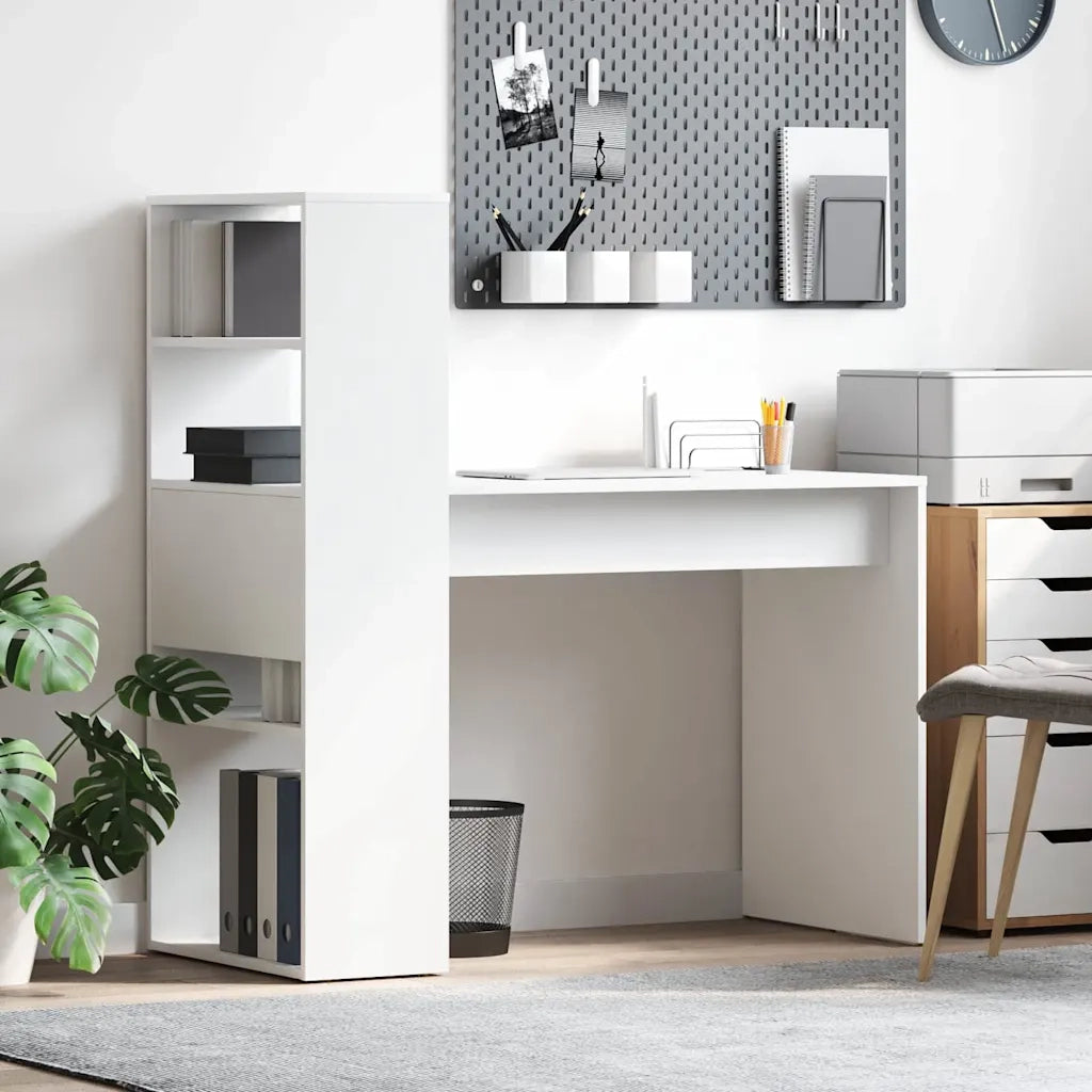 Scrivania | Tavolo da Ufficio Bianco 113 x 54 x 120 cm Legno multistrato