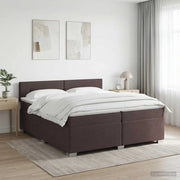 Letto box spring con materasso Marrone Scuro 200 x 200 cm 3450561
