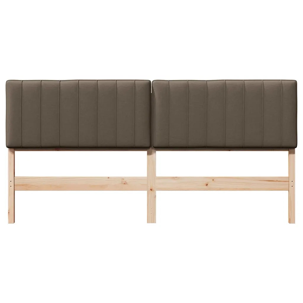 Testiera imbottita Marrone e taupe 200 cm Pino massello