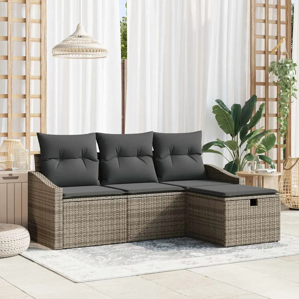 Set di divani con cuscino 4 pcs polyrattan