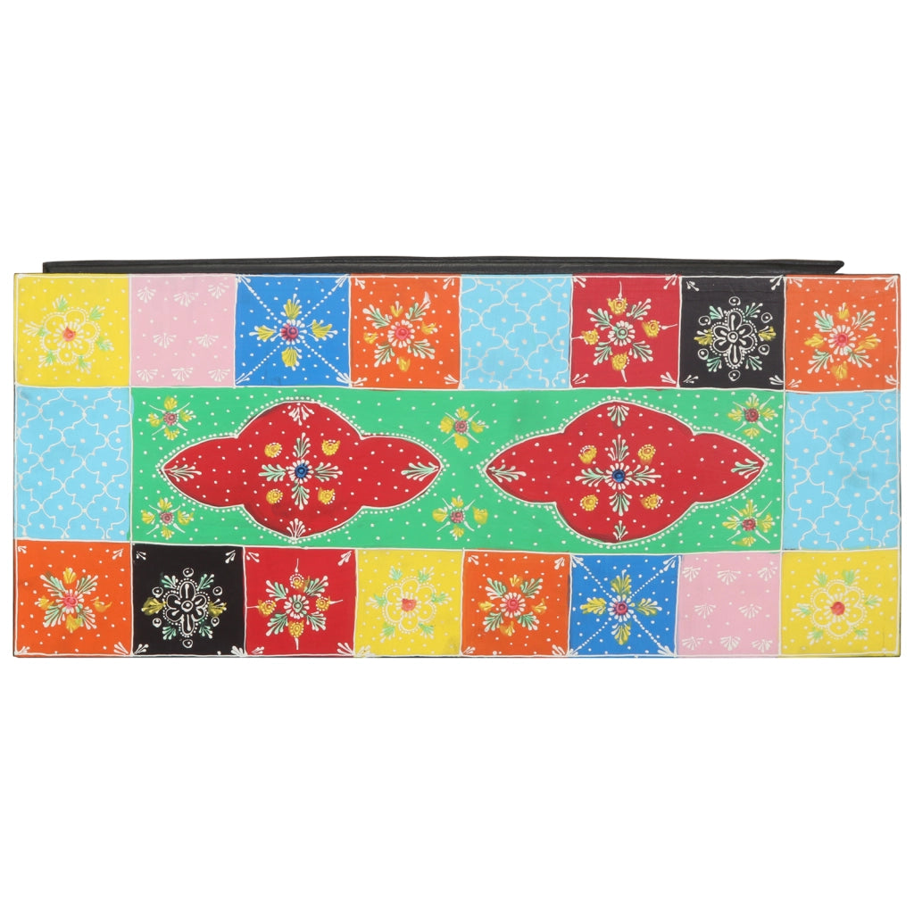 Mobile TV  Multicolore 80x35x50 cm in Legno Massello di Mango