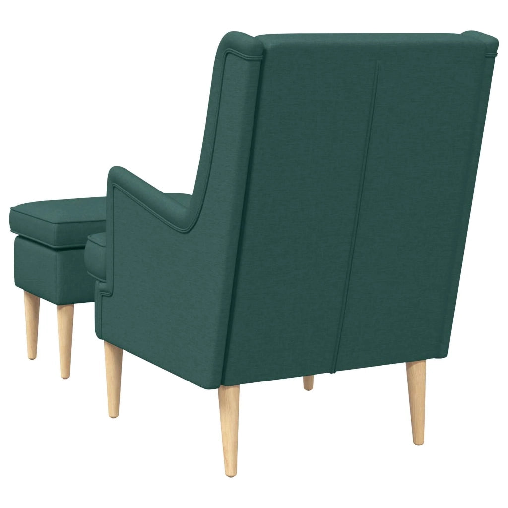 Poltrona con Ottomano 2 pz Verde Scuro Tessuto 3418814