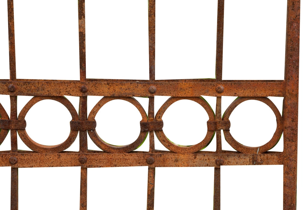 Biscottini Cancello in ferro pieno finitura anticata L400xPR10xH289 cm. Made in Italy