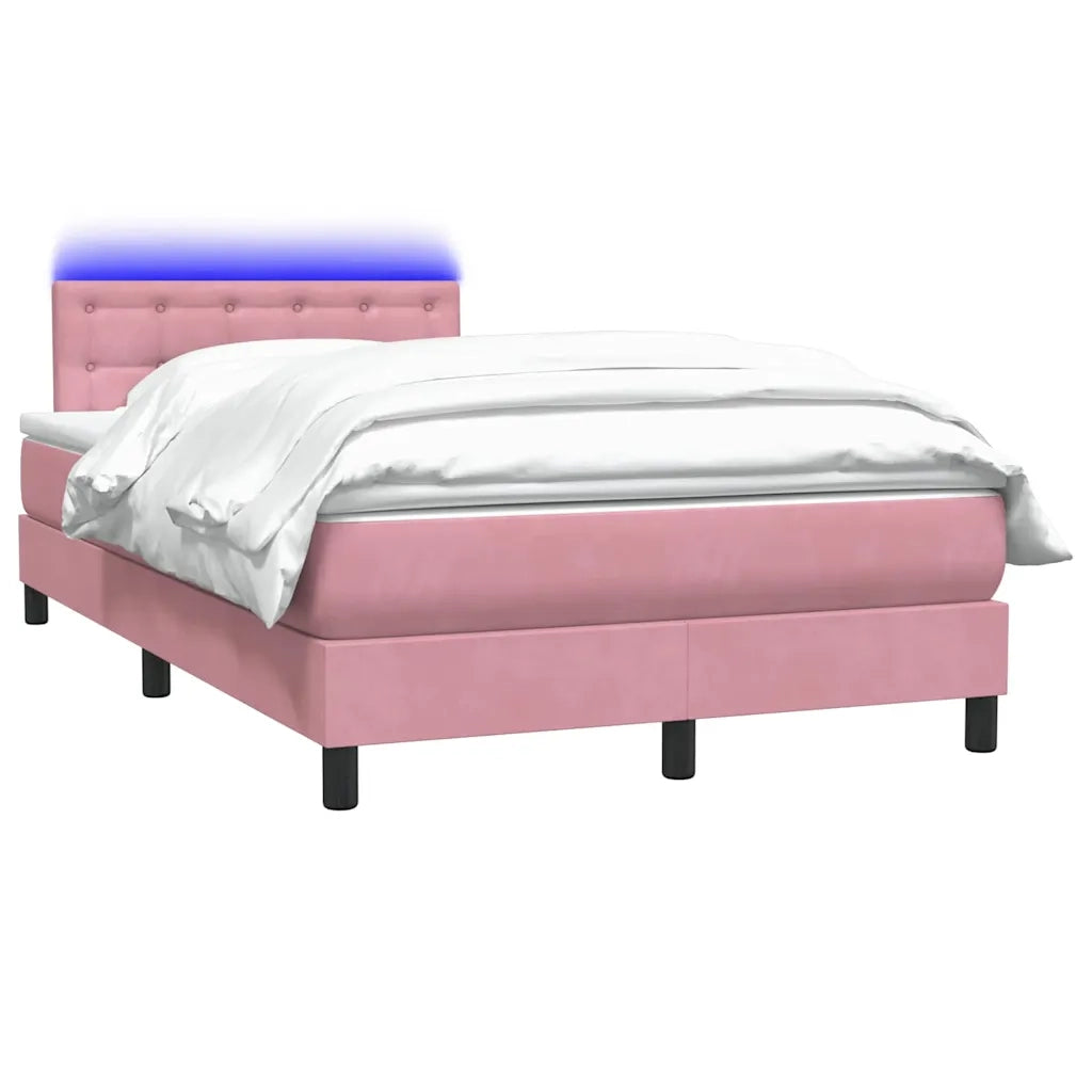 vidaXL Giroletto a Molle con Materasso Rosa 120x220 cm in Velluto