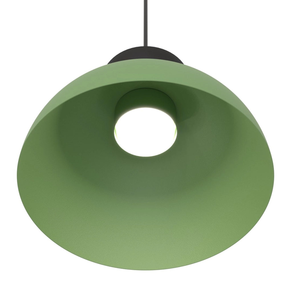 Lampada a sospensione Lunaro verde con dettagli neri