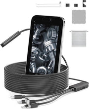 Endoscopio a 1920P HD con illuminazione LED a 8 LED - Endoscopio acquatico con cavo per esplorazione di tubi - 5 m cavo semi-rigido per dispositivi Android e iOS