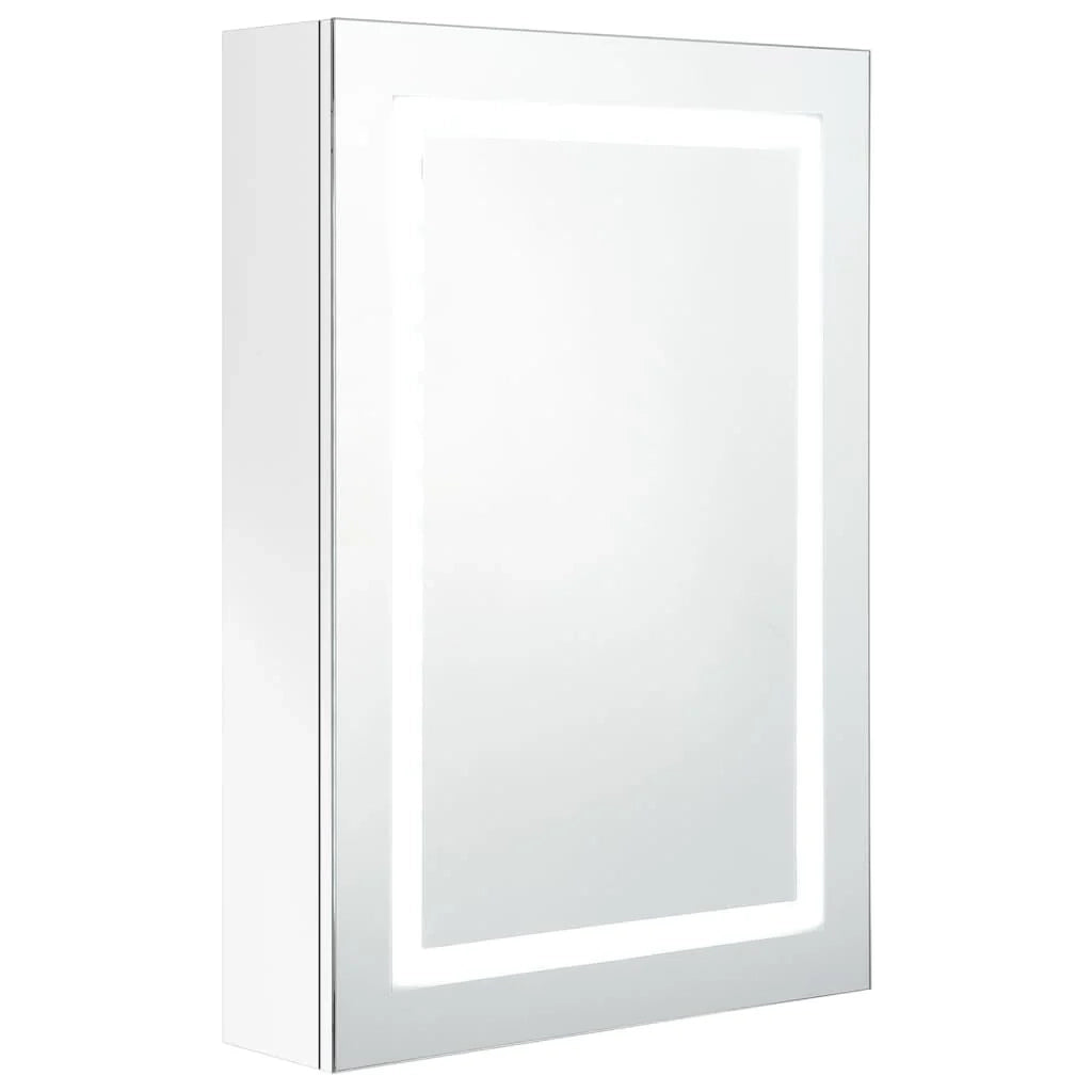 Mobile bagno con specchio LED 50 x 13 x 70 cm bianco lucido 02_0006580