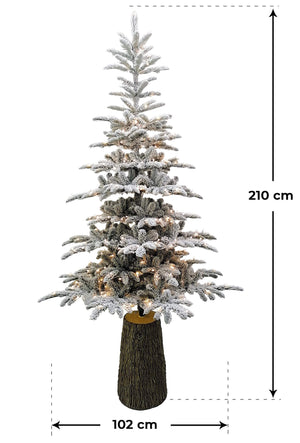 Albero di Natale Artificiale Innevato 240 cm 40 Rami 300 Luci LED Acero Montano Verde