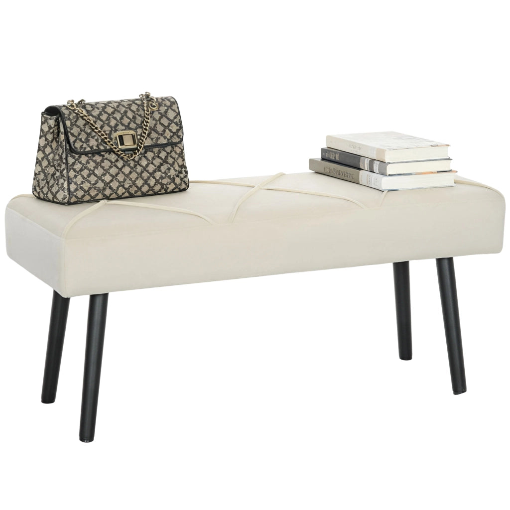 Pouf Piede Letto Multifunzionale ¨C zephmum ¨C Bianco Crema 100x36x45 cm
