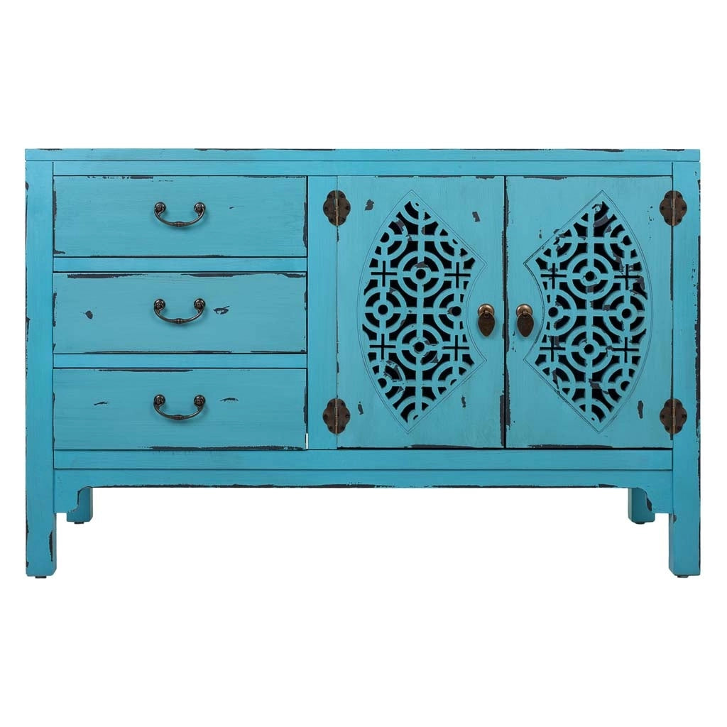 Credenza in legno blu 106x36x68h