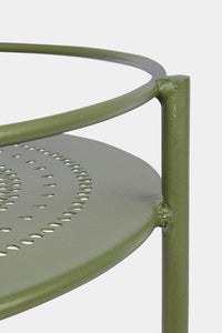 Carrello da Cucina 45x81 cm con Portabottiglie e Ruote in Acciaio Verde