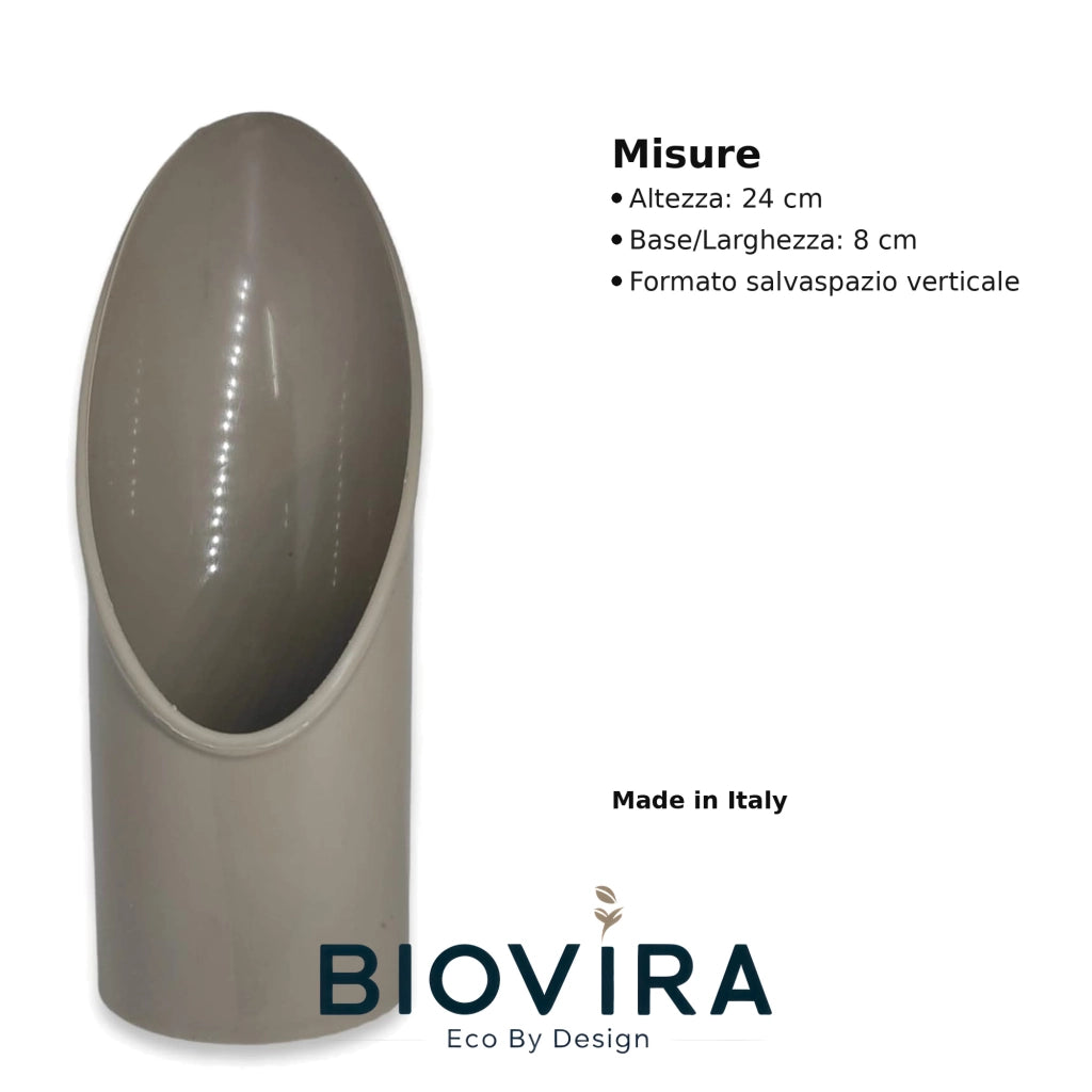 BIOVIRA Kit Angolo Caffè Tortora – Made in Italy | Porta Bicchierini + Bicchierini Cuori + Palette Imbustate