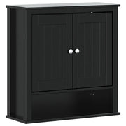 Mobile da Bagno | Armadio da bagno a Muro BERG Nero 69,5x27x71,5cm Legno Massello