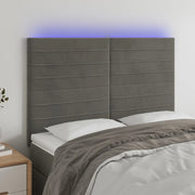 Testiera a LED Grigio Scuro 144x5x118/128cm in Velluto 3122613