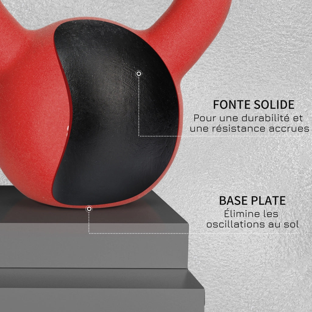 Kettlebell 10 kg ¨C zephmum ¨C metallo rosso e nero 19x12x22 cm