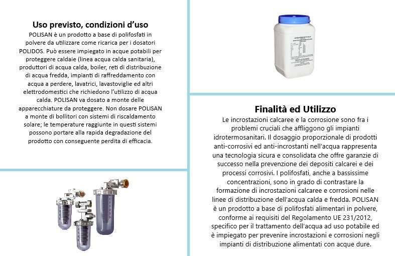 Polisan polifosfati in polvere per dosatore anticalcare - barattolo da 1 KG