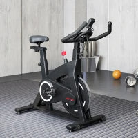 Cyclette Magnetica con Volano 10 kg, Sedile e Manubrio Regolabili, Monitor LCD, Porta Tablet, Nero