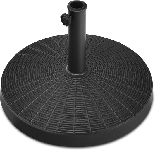 Base per Ombrellone da Giardino 22 kg, Supporto per Ombrellone da Esterno in Resina con Pomello Regolabile, Base Rotonda per Ombrellone 38mm/48 mm, 52 x 36 cm