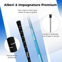 Set Completo di Mazze da Golf con Sacca a Treppiede, Include con Driver 1 da 460CC, Legno 3, Ibrido, Ferri 5, 6, 7, 8, 9, P, S, Putter e Copertura Antipioggia per Destrimani