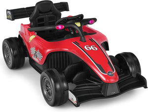 Macchina Elettrica per Bambini, Veicolo elettrico 12V con Telecomando e Batteria Ricaricabile, Musica e Luci LED, Velocità 2-5km/h, per Bambini da 3-7 Anni (Rosso)