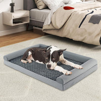 Cuccia Cane Interno in Schiuma, Brandina per Cani con Cuscino, Copertura Rimovibile e Tessuto Interno Impermeabile, Lettino per Animali Domestici, Grigio (135 x 91 x 18 cm)