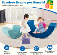 Set di Gioco Arrampicata Arcobaleno, Blocchi in Schiuma con Rivestimenti Lavabili in Lavatrice, Set di Attività da Arrampicata e Gattonamento per Interni per Bambini 3+ Anni