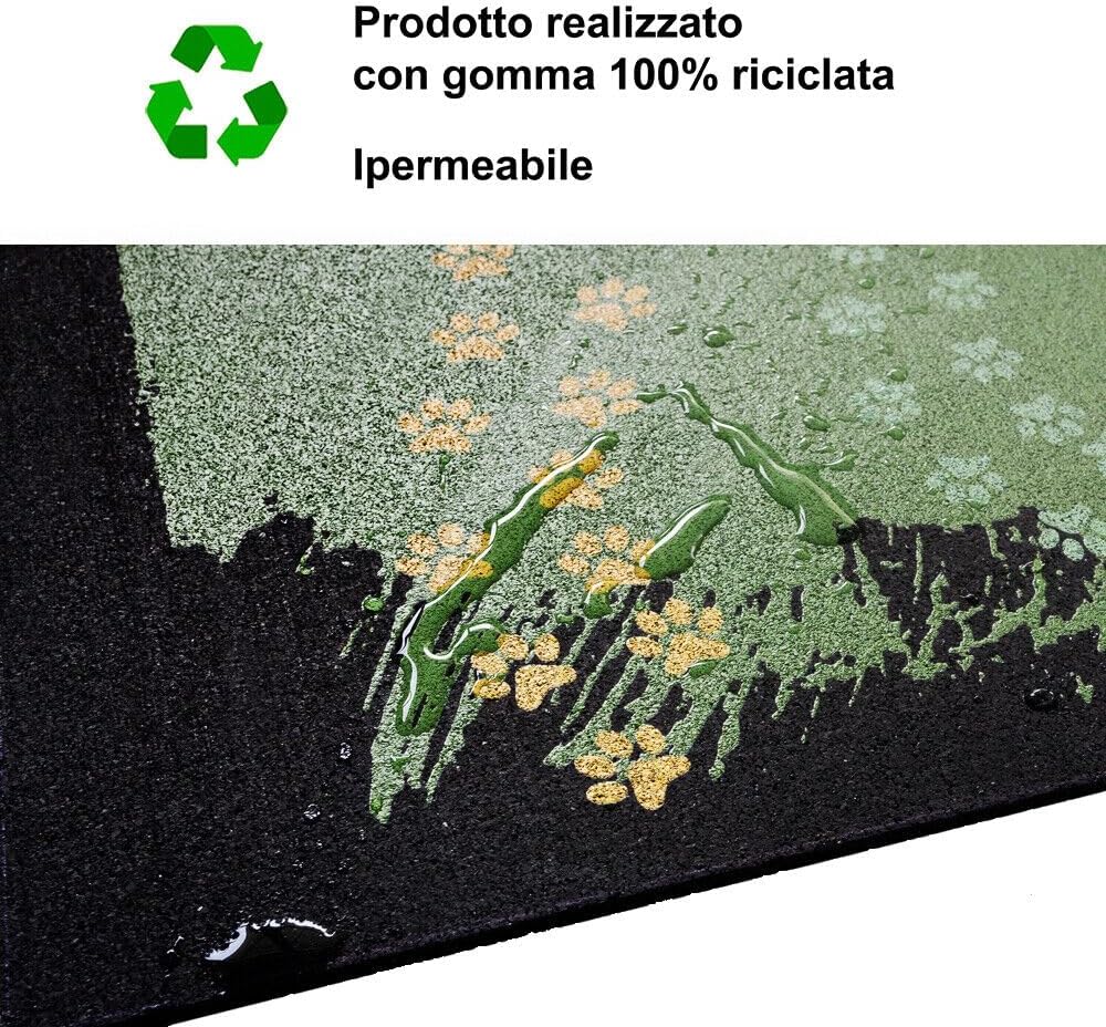 Coppia Tappetini SottoCiotola Gomma Sostenibile Antiscivolo 30x30 cm Cane Gatto Dis.D