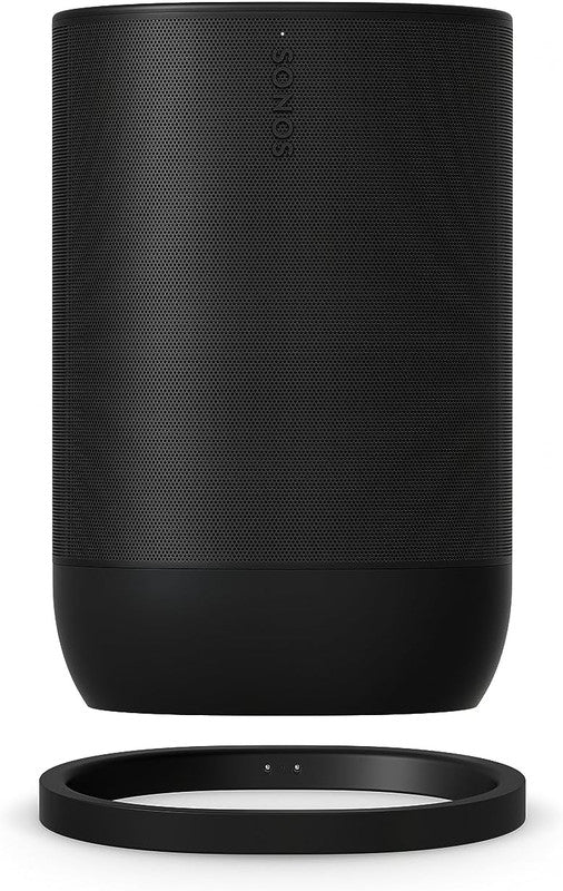 Sonos Move 2 | Speaker portatile wireless con Wi-Fi, Bluetooth, Amazon Alexa, 24 ore di autonomia della batteria, base di ricarica wireless - Nero