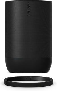 Sonos Move 2 | Speaker portatile wireless con Wi-Fi, Bluetooth, Amazon Alexa, 24 ore di autonomia della batteria, base di ricarica wireless - Nero