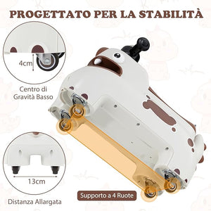 Macchina a Spinta per Bambini, Giocattolo Cavalcabile con Spazio Nascosto Luci Musica e Clacson, Macchina da Passeggio a Spinta con 4 Ruote, Regalo per Bambini 18+ Mesi (Bianco)