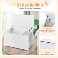 Mobile per Lettiera Gatti, con Apertura Superiore, Divisorio Rimovibile, Asta a Gas e Ganci in Metallo, Mobiletto Multiuso per Ingresso e Soggiorno, 82,5 x 51 x 51 cm, Carico Massimo 50 kg