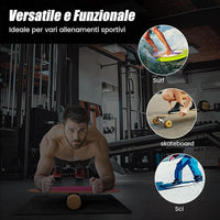 Balance Board in Legno, Tavola di Equilibrio con Rullo e Tappetino per Allenamento Skateboard Hockey Snowboard Surfing, Attrezzi 3 in 1 per Esercizi Equilibrio e Tonificazione Core