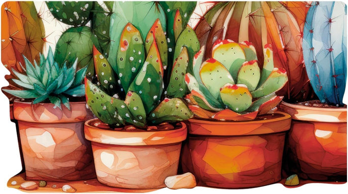 Le Forme Cactus Tappeto Cucina 50x90 cm Sagomato Pvc Moderno Antiscivolo Stampa Digitale