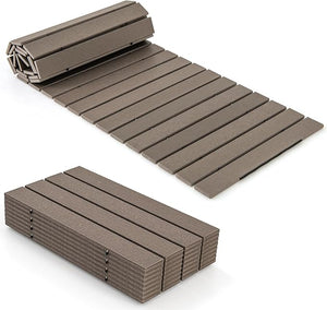 Percorso Giardino 242 cm, Passerella Dritta da Esterno con Connessione a Filo Metallico, Superficie Antiscivolo, Sentiero da Giardino Resistente alle Intemperie (242 x 55 x 1,2 cm)