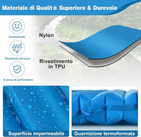 Materassino Gonfiabile da Campeggio, Materasso Gonfiabile Singolo Ultraleggero, Impermeabile Spessore 7 cm, Materassino Campeggio per Backpacking e Trekking, 197 x 63 x 7 cm