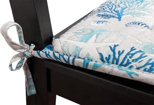 Set 4 Cuscini Sedia Cotone Con Lacci Lavabili Morbidi Universali Coprisedia Spiaggia Stella Marina