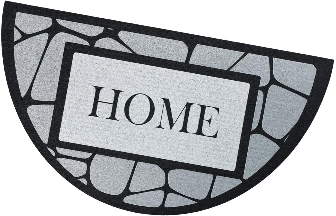 Zerbino Gomma Sostenibile 40X70 Antiscivolo Ingresso Interno Esterno Moderno Semiluna Dis.MA