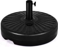 Base per Ombrellone, per Pali da 38-48mm, Base Ombrellone in Plastica e Ferro, 23L, 51x51x13cm, Nero