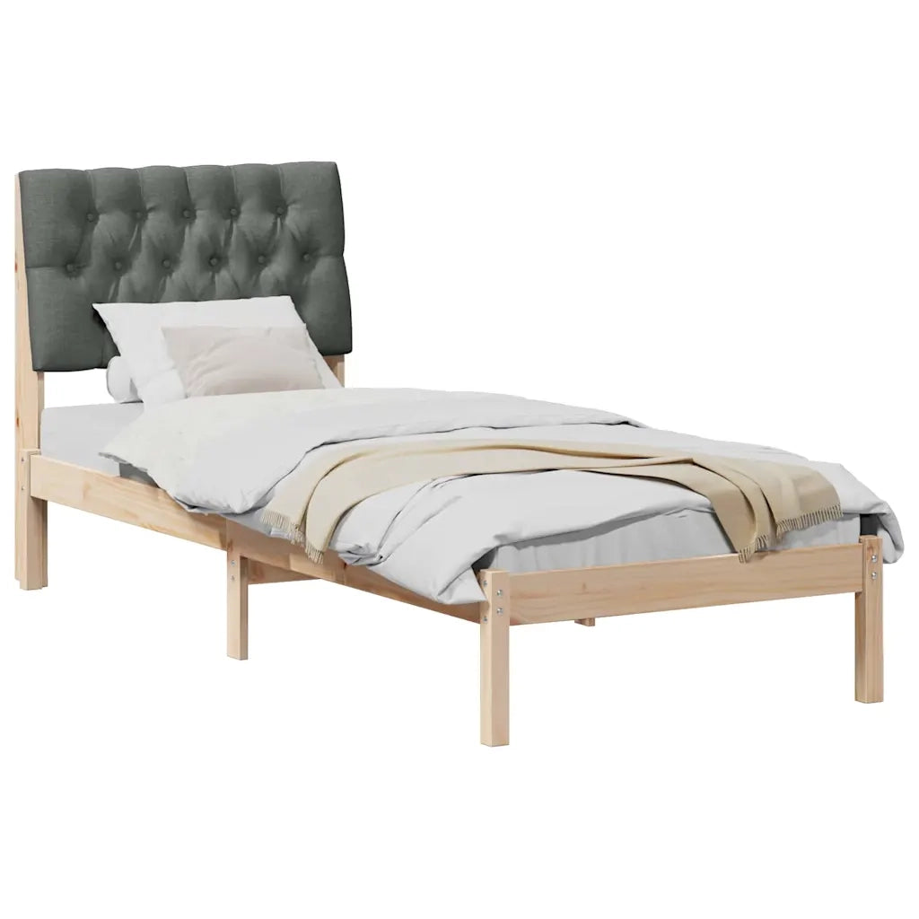Letto con Testiera Rivestita con testiera Marrone 75 x 190 cm 878860