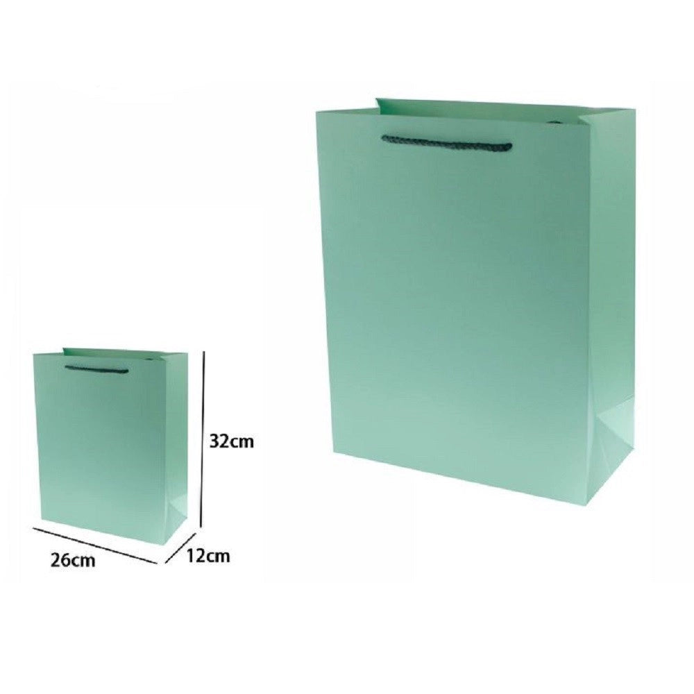 Trade Shop - Set 3 Pz Buste Borsa Regalo Sacchetti 32x26x12cm 69908 Verde Con Manico Cordino -